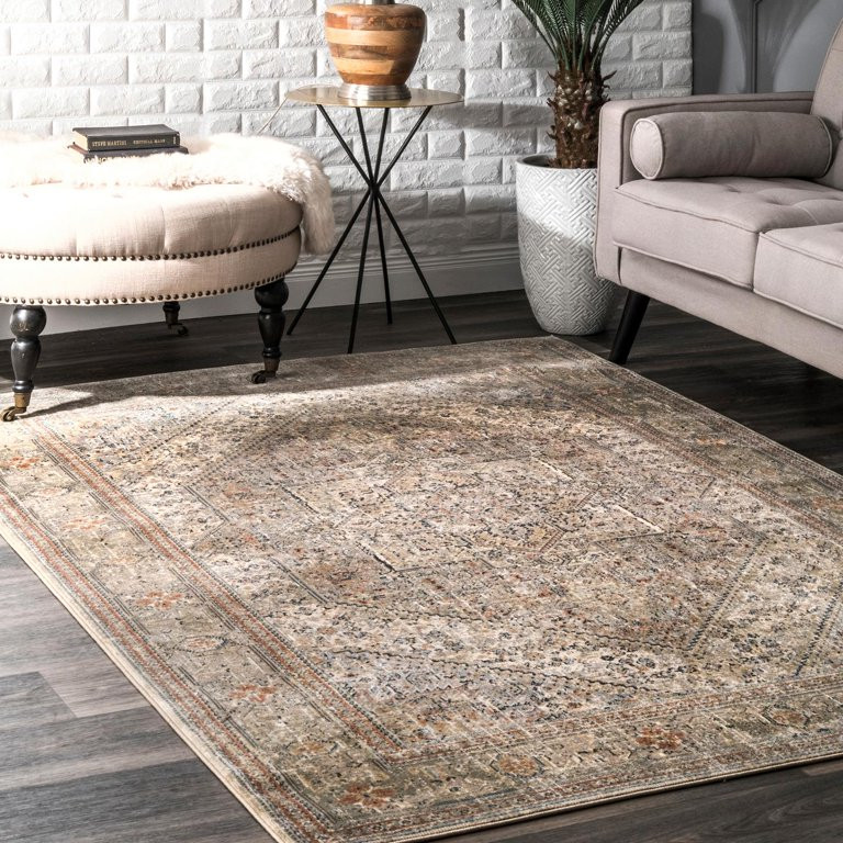 nuLOOM Carol Medallion Area Rug, 6' 7" x 9', Beige - Walmart.com | Walmart (US)
