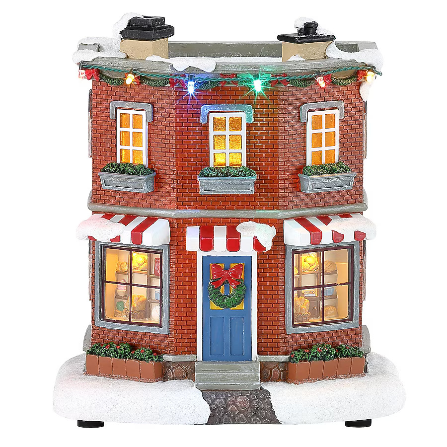 Carole Towne NOVELTY SHOP Lighted Musical Village scene | Lowe's
