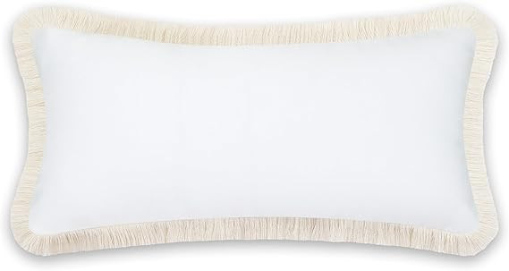 Hofdeco Premium Coastal Patio Indoor Outdoor Long Lumbar Pillow Cover Only, 12"x26" Water Repelle... | Amazon (US)