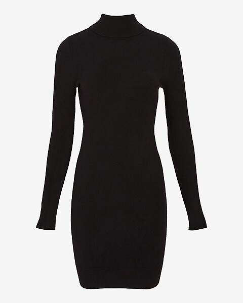 Supersoft Turtleneck Long Sleeve Mini Sweater Dress | Express