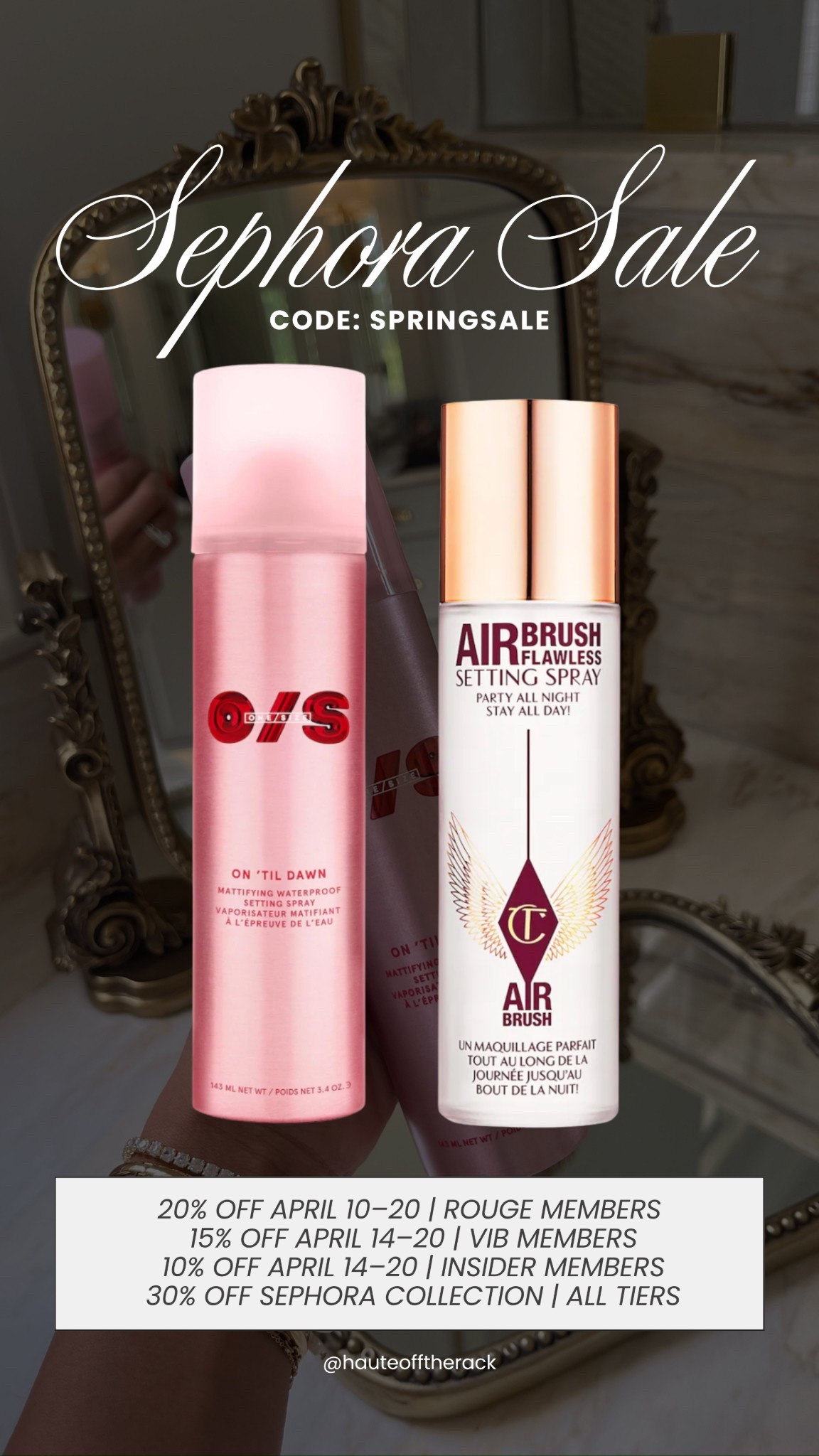 Sephora sale is happening now stock up on all things beauty! Use code: SPRINGSALE

#sephorasale #settingspray #viralbeauty #charlottetilbury #sephora #sale 


#LTKBeauty #LTKSaleAlert