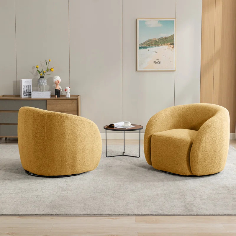 Katherline Upholstered Swivel Armchair (Set of 2) | Wayfair North America