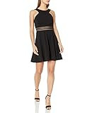 Speechless Women's Circle Neck Skater Dress, Black, Medium | Amazon (US)