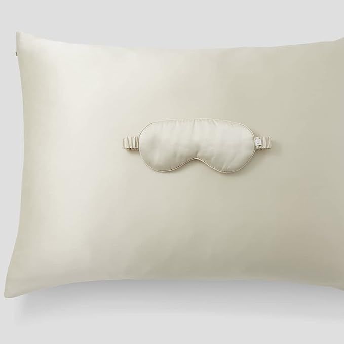 Casper Sleep Silk Pillowcase & Sleep Mask Set, Standard, Oatmilk | Amazon (US)