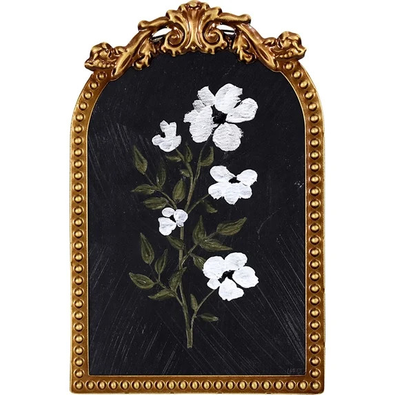 Home Decor Collection 6x8 Gold Ornate Arch Tabletop Framed Pretty Little Flower III Black Art wit... | Walmart (US)