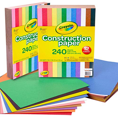 Crayola Construction Paper, 240 Count, Bulk School Supplies For Kids, 2-Pack School Paper | Amazon (US)