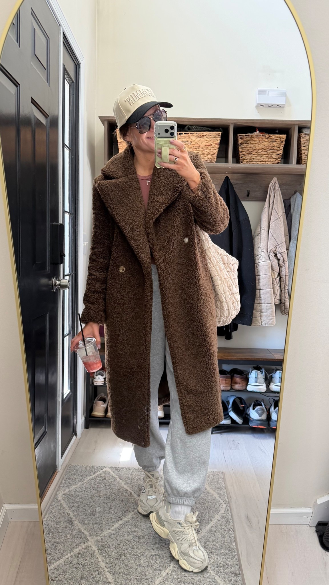 Calling all mama’s! Y you guys need this $15 hat for all the “mommin’ around” you’re doing! Just a cute, casual and comfortable outfit for doing all the mom things. 

Teddy bear coat - size s, runs big
Sweatpants - size L, need a medium
Sneakers - TTS


#LTKOver40 #LTKTall #LTKmomlife