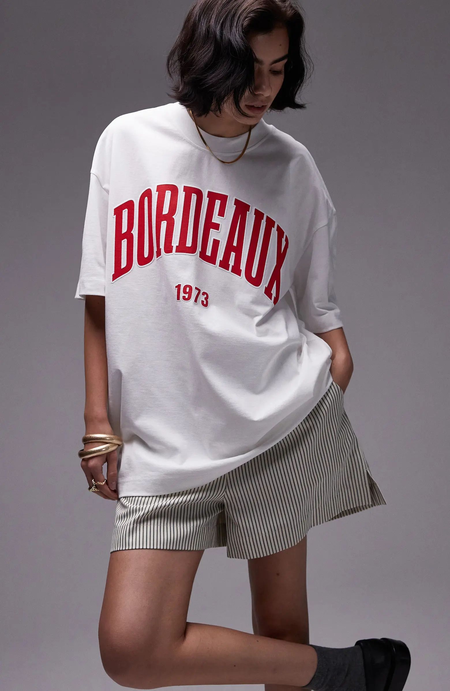 Topshop Bordeaux Oversize Graphic T-Shirt | Nordstrom | Nordstrom