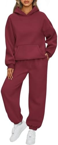 AUTOMET Womens 2 Piece Outfits Lounge Hoodie Sweatsuit Sets Plus Size Fall Fashion Clothes Airpor... | Amazon (US)