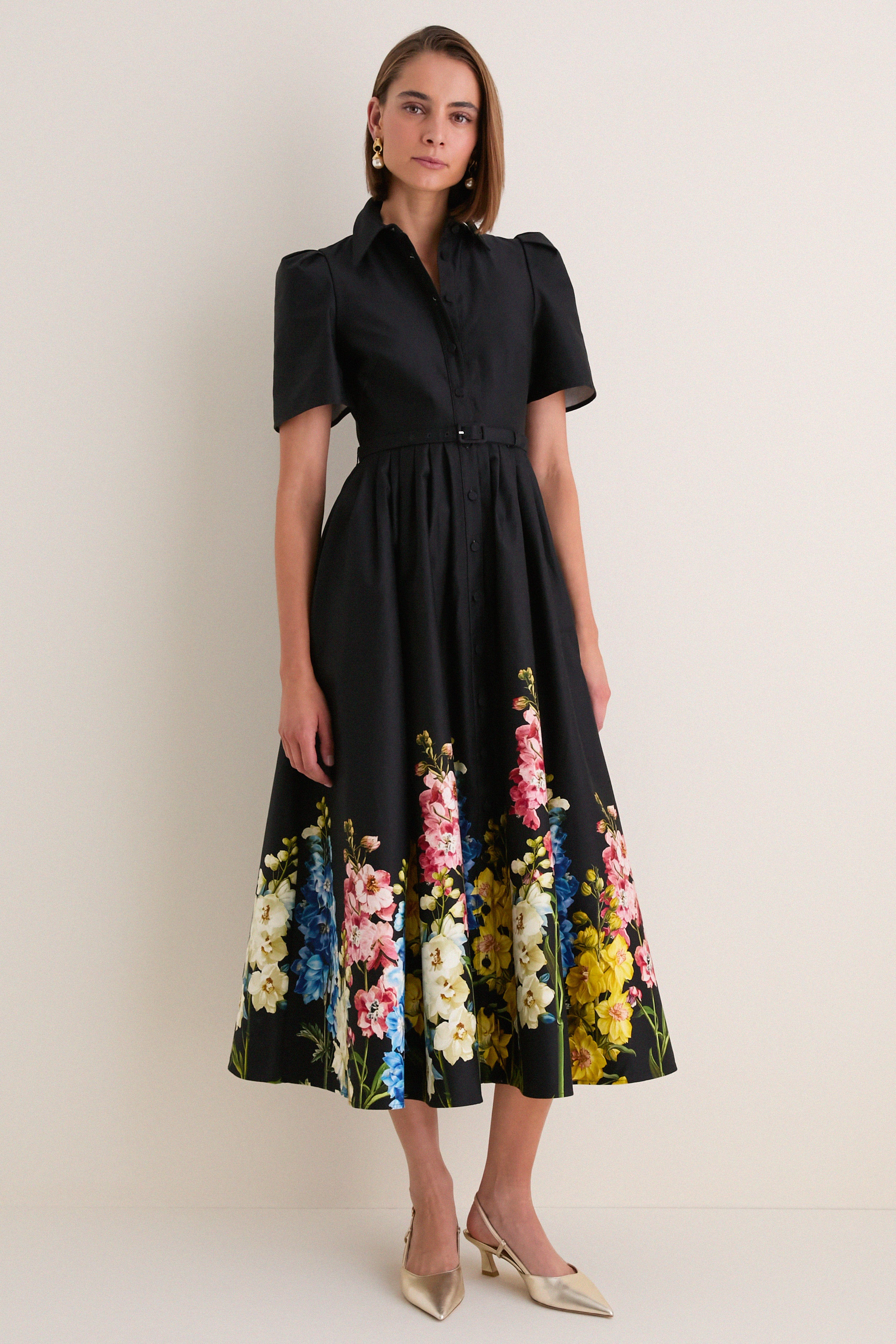 Ebony Snapdragon Print Bianca Midi Dress | Tuckernuck (US)