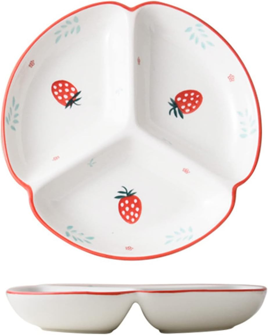 1 PCS Ceramic Portion Control Plate Divided Plate Dessert Dish Salad Plate Dinner Plate-8 Inch-St... | Amazon (US)