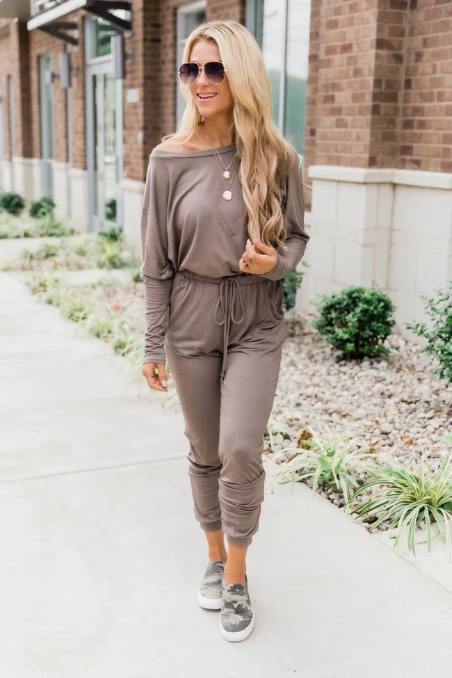 Love Is All Around You Mocha Jumpsuit | The Pink Lily Boutique