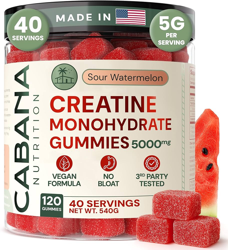 Creatine Monohydrate Gummies 5g - Watermelon Flavored Creatine for Women and Men - Supplement Sup... | Amazon (US)
