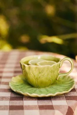 Lilypad Teacup and Saucer Set | Anthropologie (US)