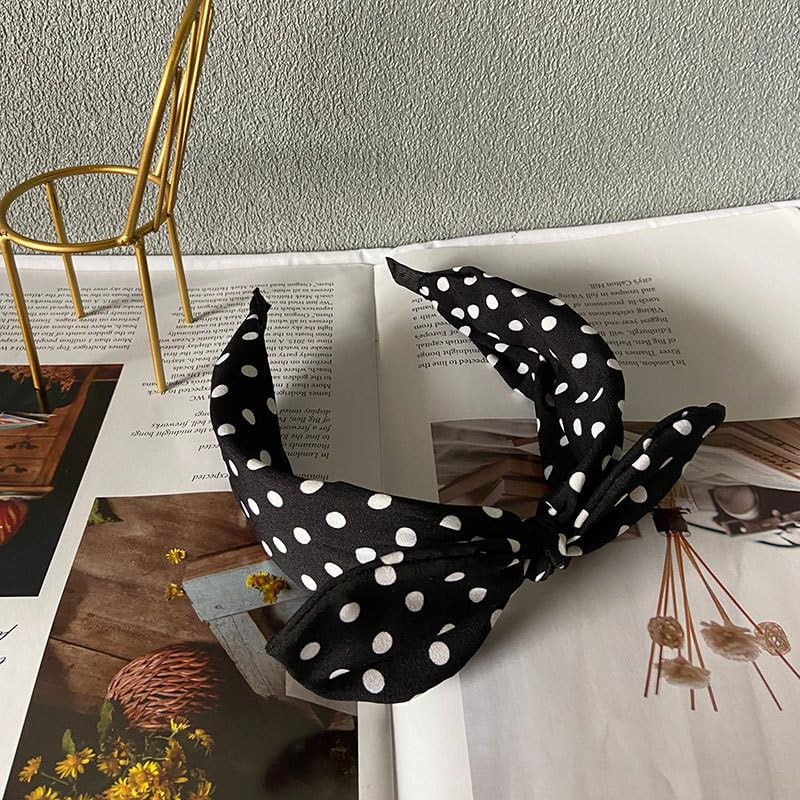 Black Polka Dot Bow Headbands Cute Halloween Headbands 50s Costume Retro Party Hair Accessories f... | Amazon (US)