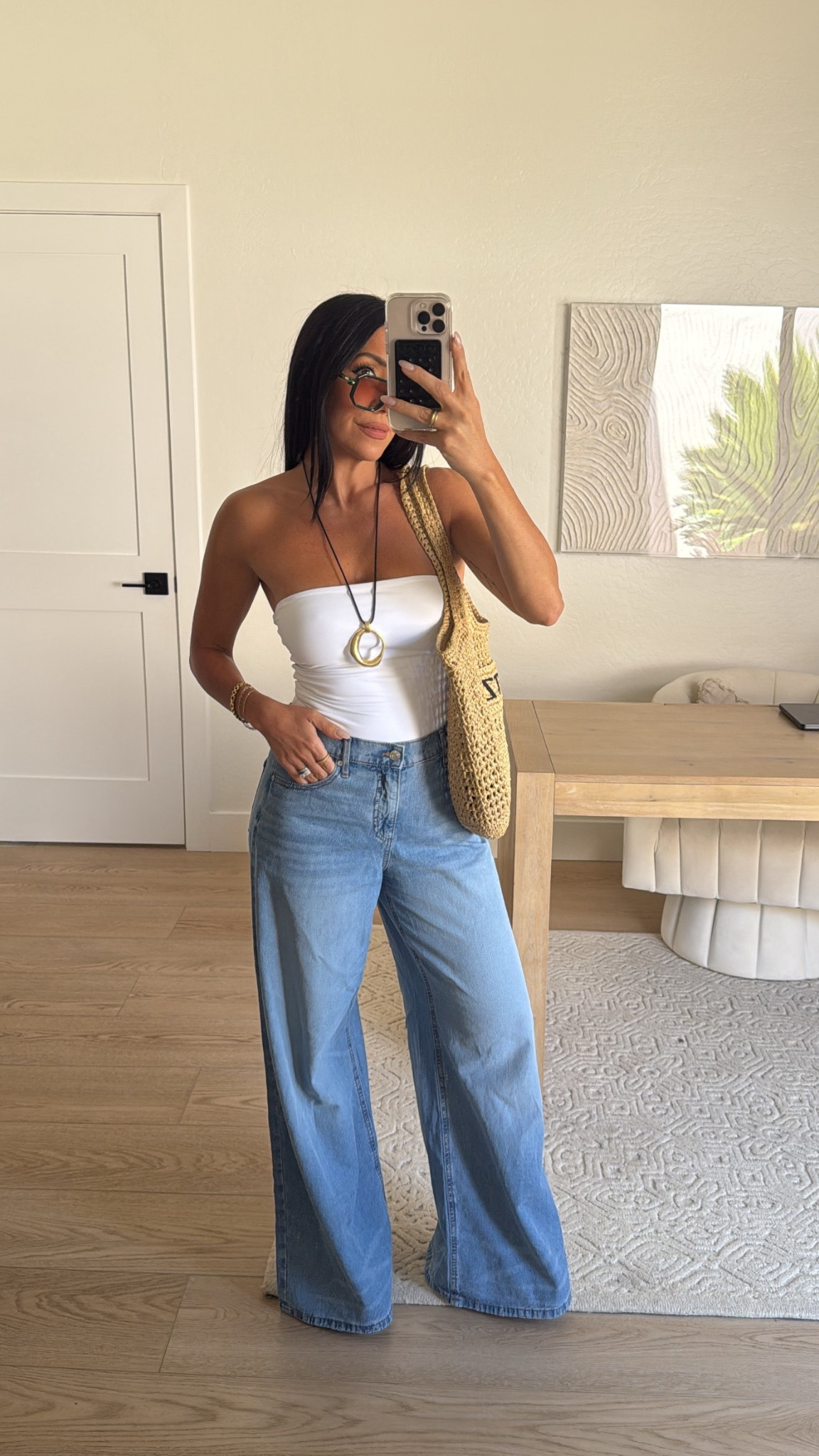 Today’s outfit of the day! 
Under $30 Walmart jeans size 0 
Aritzia tube top 
Amazon necklace 
Aritzia bag 
Amazon sunglasses 


#LTKSeasonal #LTKFindsUnder50 #LTKStyleTip