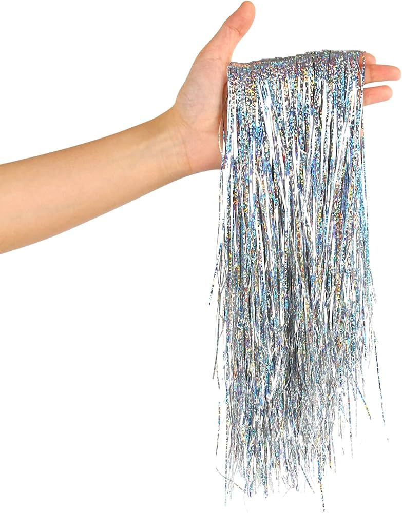 VEYLIN 2000 Strands Sliver Tinsel Icicles Foil Fringe Tinsel Garland for Holiday Christmas Tree D... | Amazon (UK)