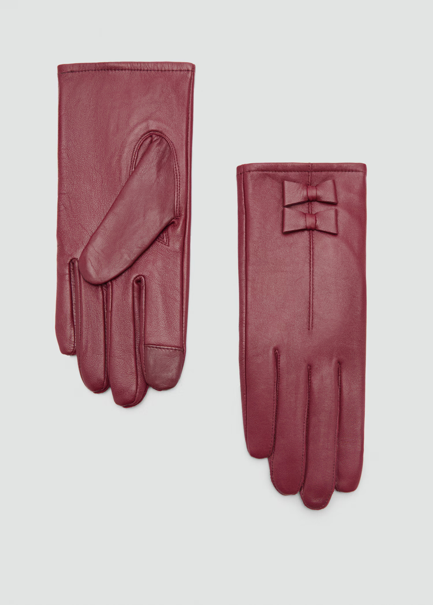 Leather gloves with bow detail | Mango (US/MX/AU)