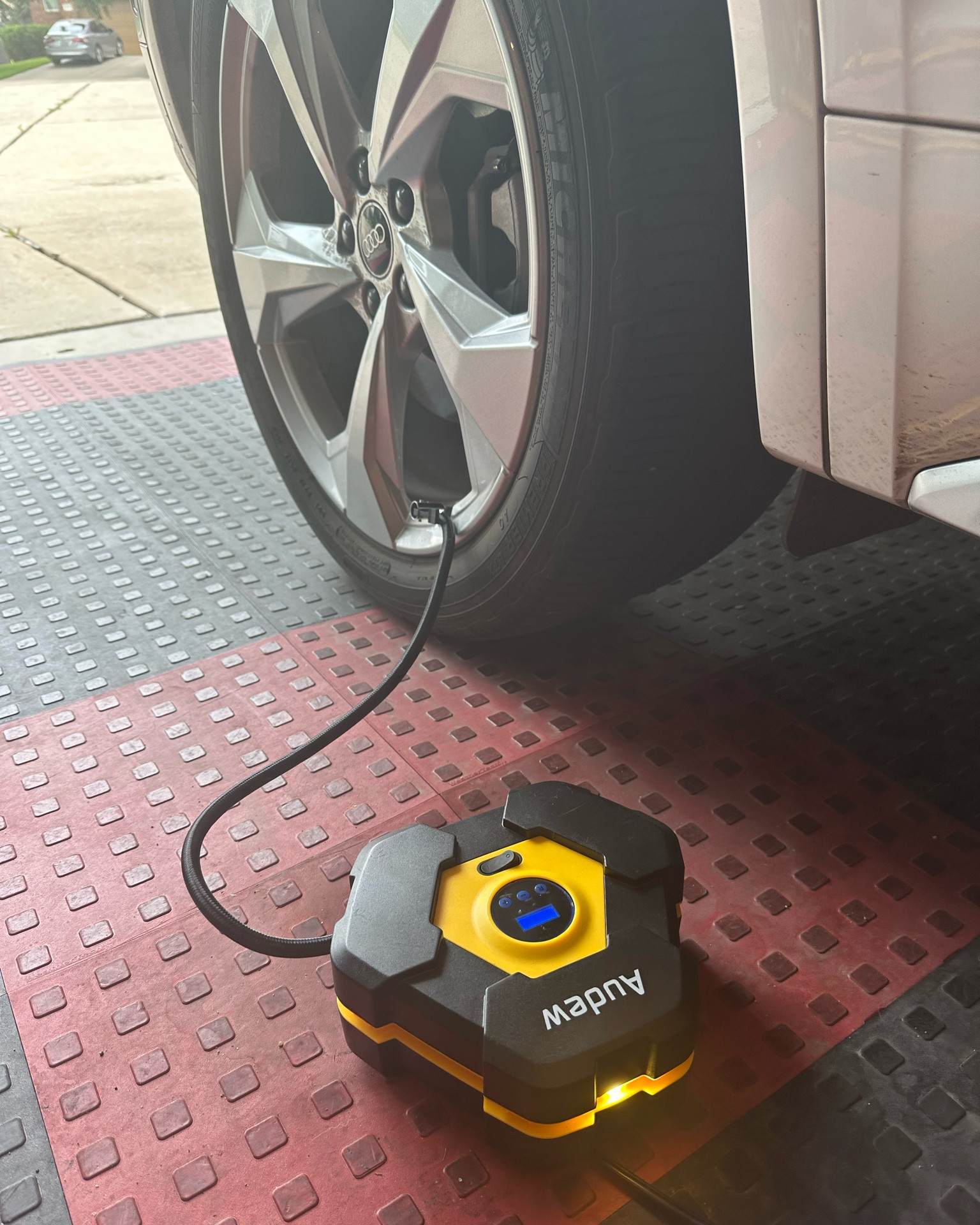 This thing was a life saver today! Single moms, all the ladies and all the daughters need this in their car for when they least expect their tire to start losing air. This air compressor/tire inflator with emergency LED light works so well. It’s also so EASY to use. I was about to leave on a road trip when I was alerted my right front tire was leaking air. I remember I thought I had something in my trunk that I thought I remembered buying in case something like this happened. I pulled it out plugged it into the cigarette lighter, turned the car on and bam! Instantly the solution to my tire problem! Also, no man needed! 😂 A great gift for anyone going off to college or for your dad on Father’s Day! In my opinion every woman should have this in her car! #safetyfirst #flattire #tireinflator #emergency 

#LTKGiftGuide #LTKU #LTKtravel