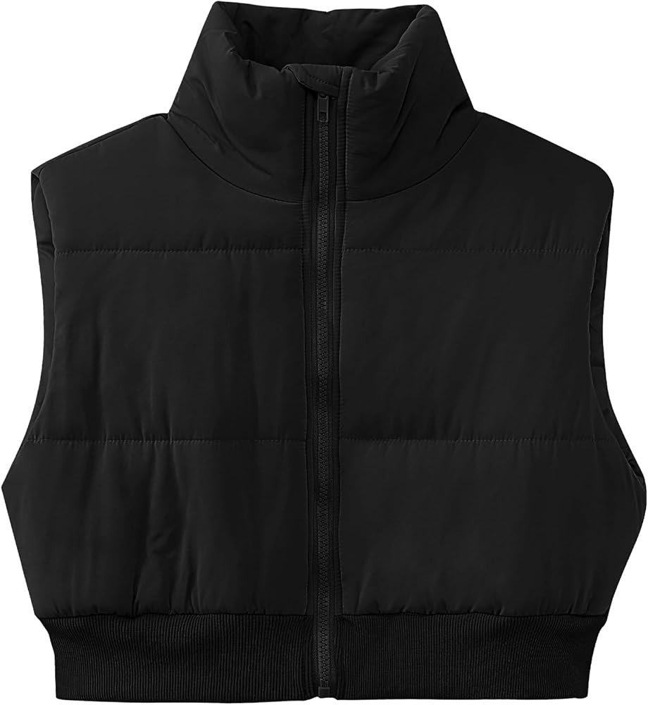 GRAPENT Cropped Puffer Vest for Women Trendy Zip Up High Neck Mini Quilted Sleeveless Jacket Tops... | Amazon (US)