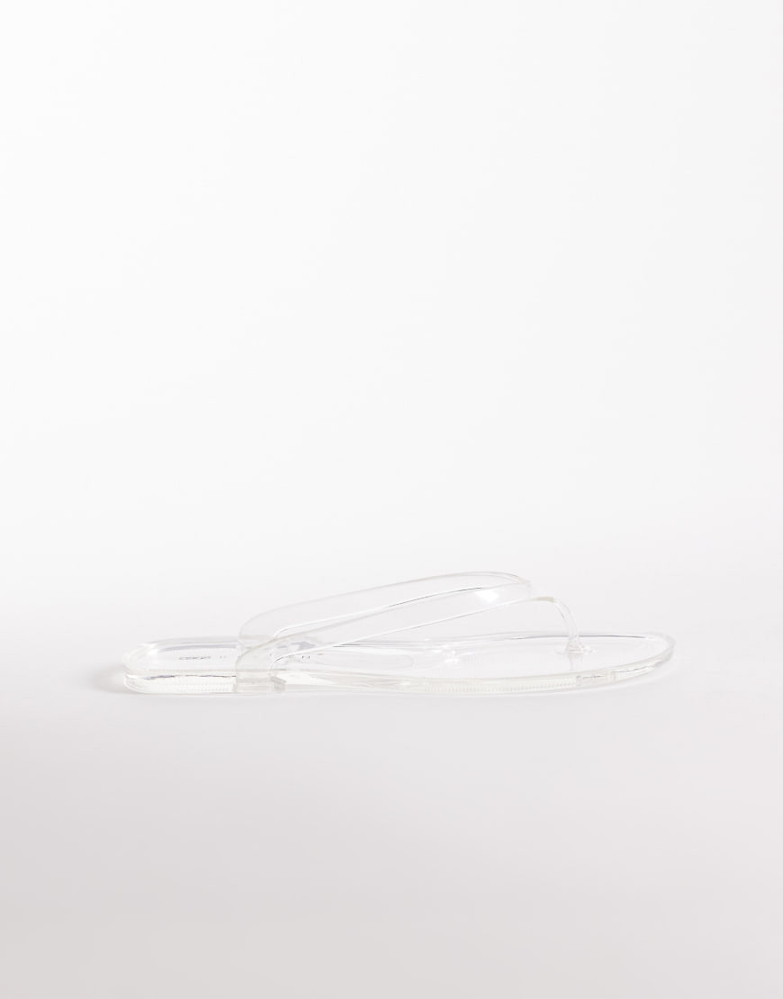 ASOS DESIGN Foxton jelly flip flops in clear | ASOS (Global)