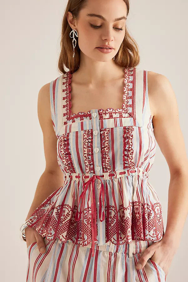 Damson Madder Amaya Sleeveless Embroidered Blouse | Anthropologie (UK)