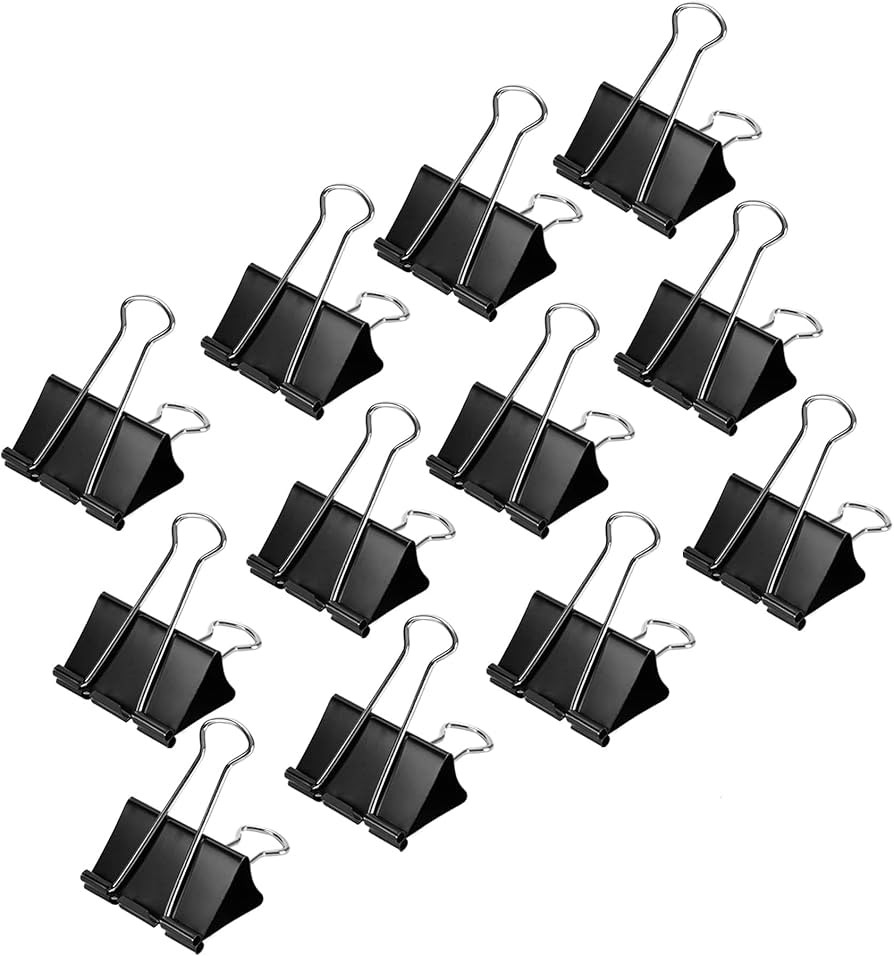 Amazon Basics Sturdy Binder Clips for Office Use, 144 Count (12 Pack of 12), Small, 0.75 in, Blac... | Amazon (US)