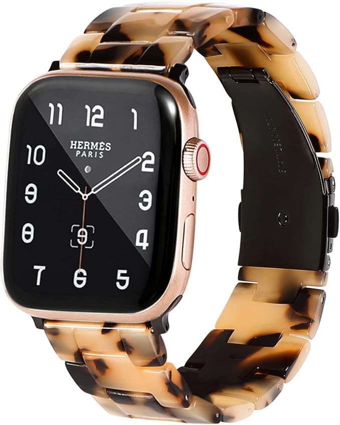 HOPO Compatible With Apple Watch Band 38mm 40mm 42mm 44mm Thin Light Resin Strap Bracelet With Stain | Amazon (US)