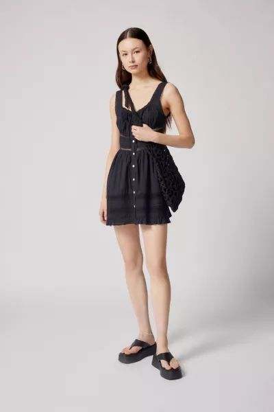 UO Angelina Lace-Inset Mini Dress | Urban Outfitters (US and RoW)