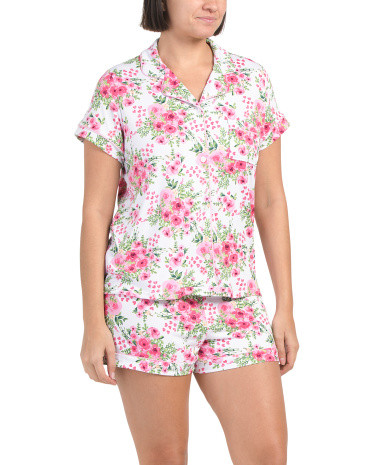 Floral Coat Front Pajama Set | TJ Maxx