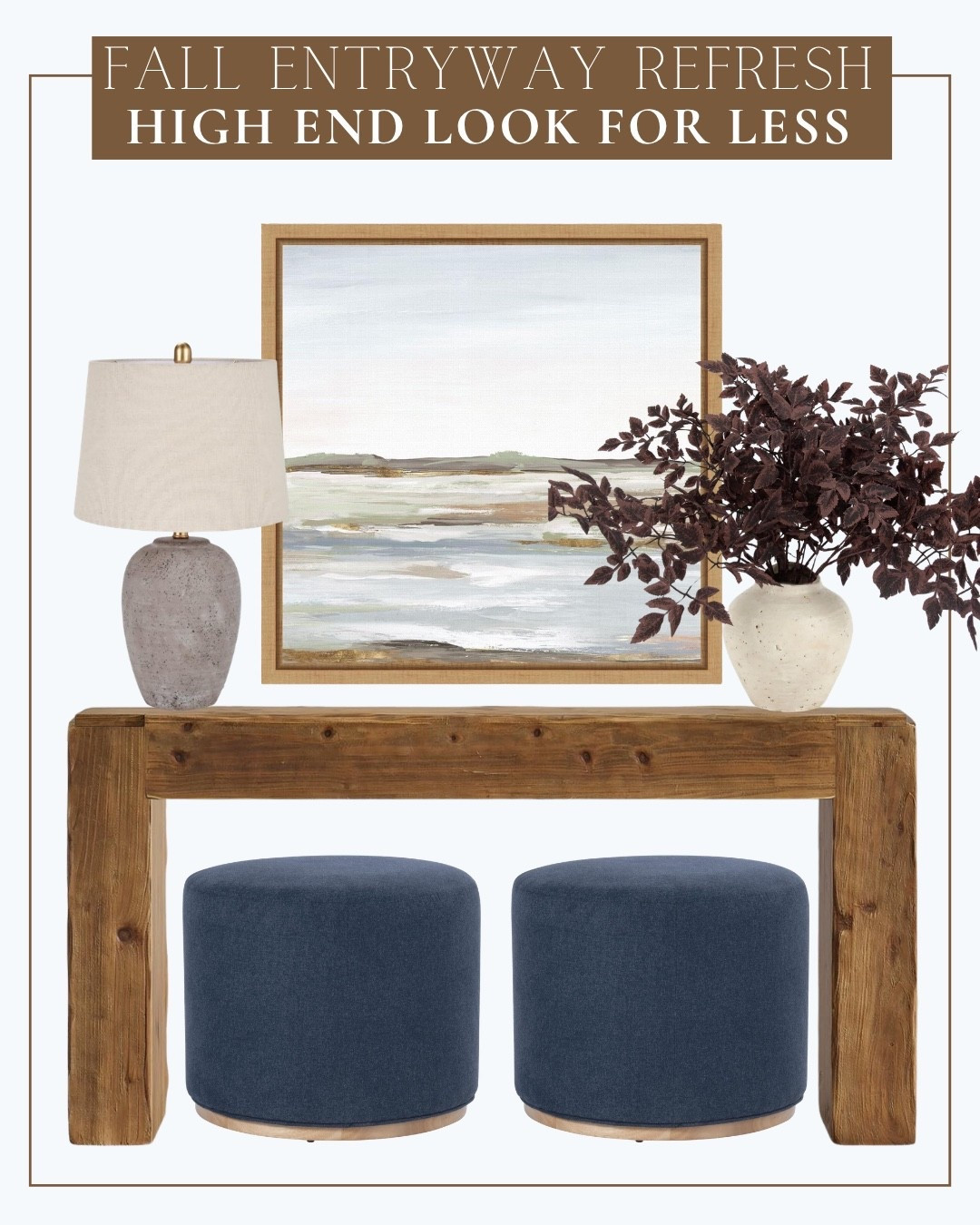 A fall refresh for your entryway with items that look high and but keep you on a budget!￼

#LTKHome #LTKSeasonal