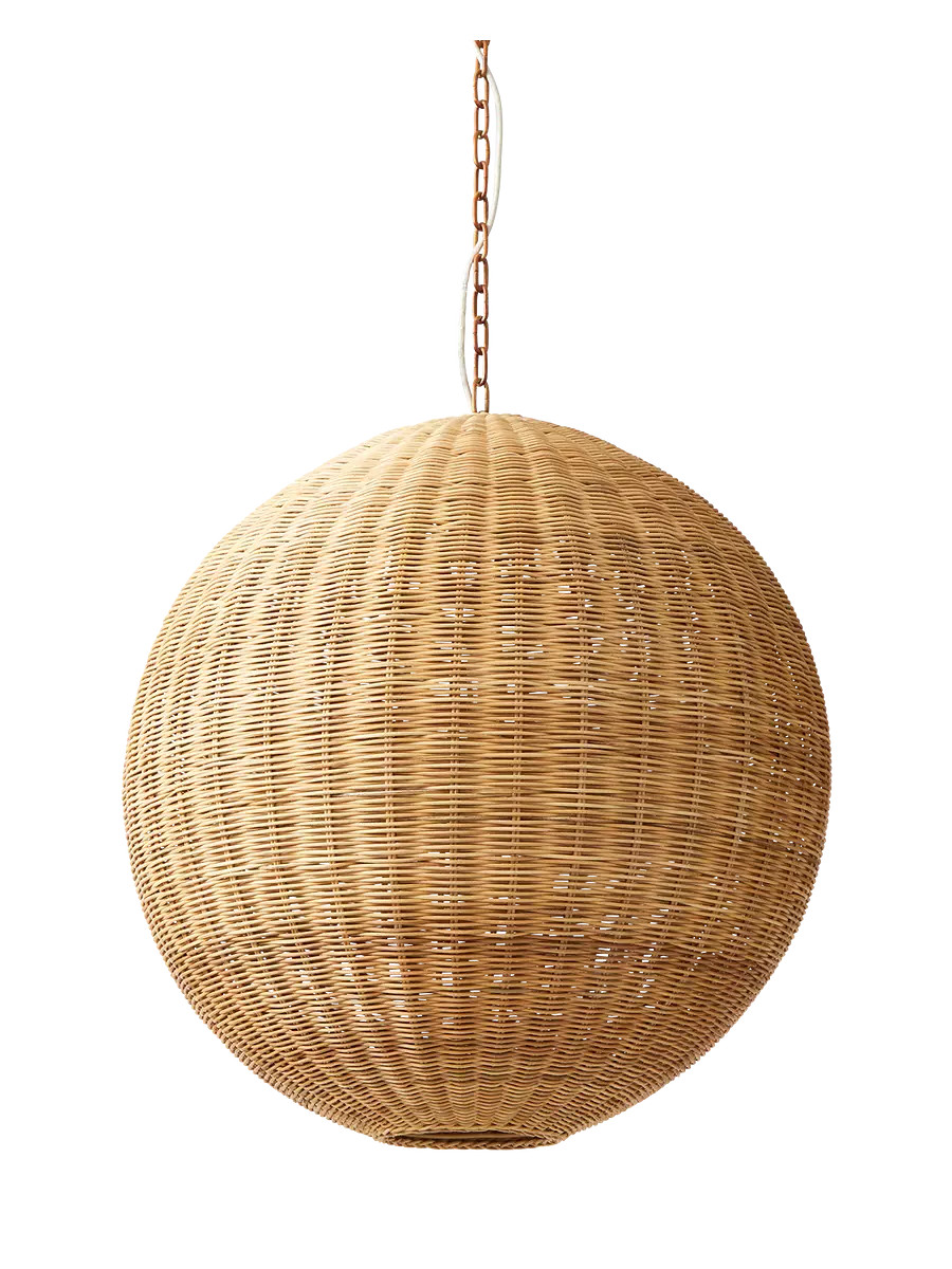 Santa Barbara Rattan Round Pendant | Serena and Lily