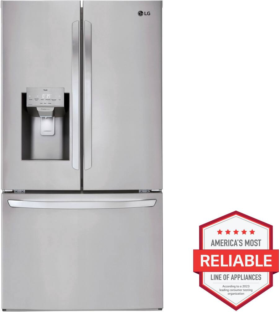 LG - 27.7 Cu. Ft. French Door Smart Refrigerator with External Ice and Water - Stainless Steel | Best Buy U.S.