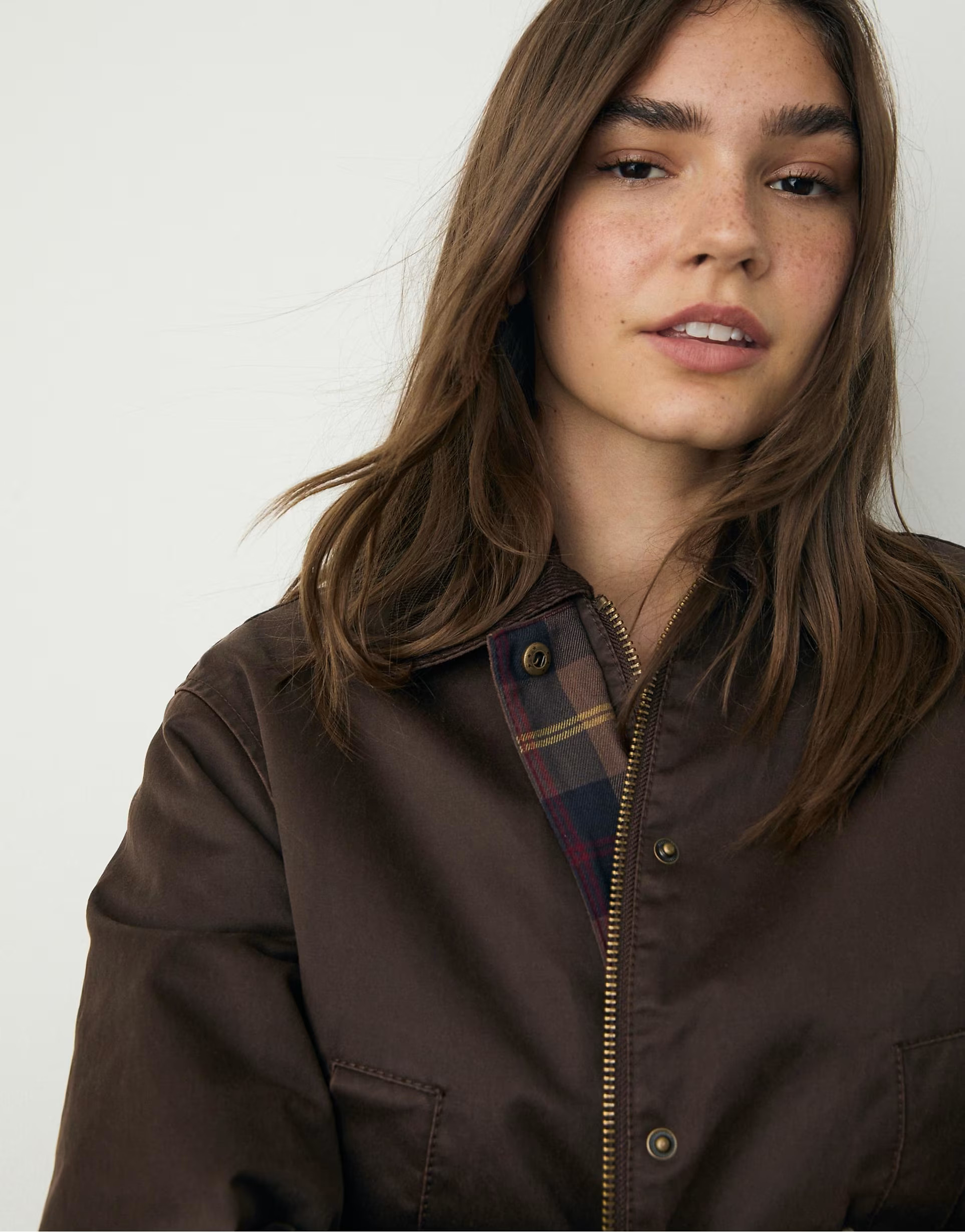 Stradivarius Waxed parka with multiple pockets in brown | ASOS (Global)