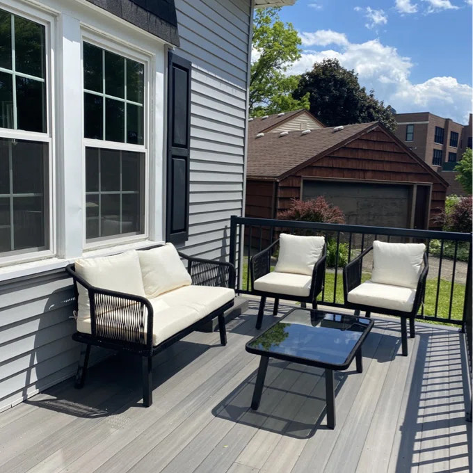 Orme 4 - Person Patio Conversation Set with Cushions | Wayfair North America