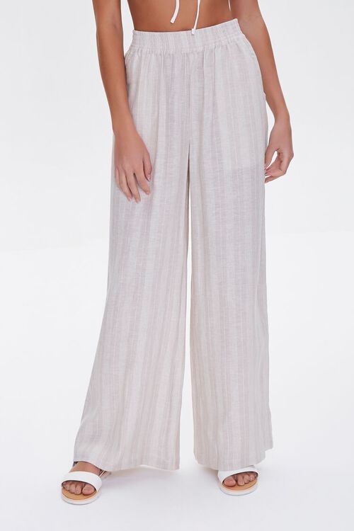 Striped Linen-Blend Pants | Forever 21 (US)