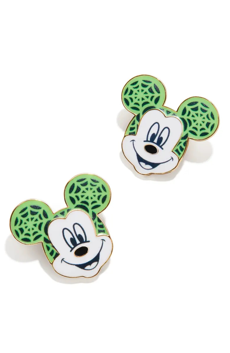 BaubleBar x Disney Halloween Glow in the Dark Spiderweb Mickey Mouse Earrings | Nordstrom | Nordstrom