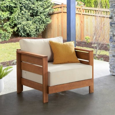 Alaterre Furniture Barton Outdoor Weather Resistant Arm Chair with Cushions and Zippered Covers | Target