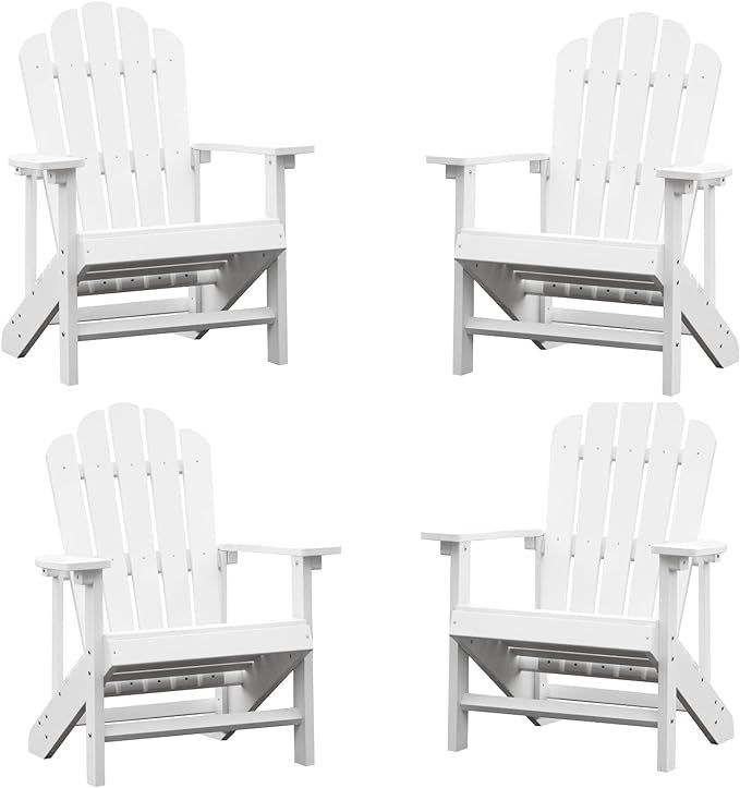 EFURDEN Adirondack Chair Set of 4, Polystyrene, Weather Resistant & Durable Fire Pits Chair for L... | Amazon (US)