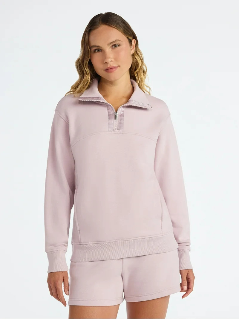 Avia Women's and Women's Plus Fleece Quarter Zip Pullover, Sizes XS-4X | Walmart (US)