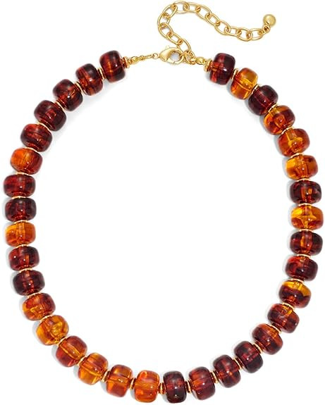 Beaded necklace for Women Boho Bead Gemstone Chunky Necklace Big Bead Necklace Fashion Trendy Sum... | Amazon (US)