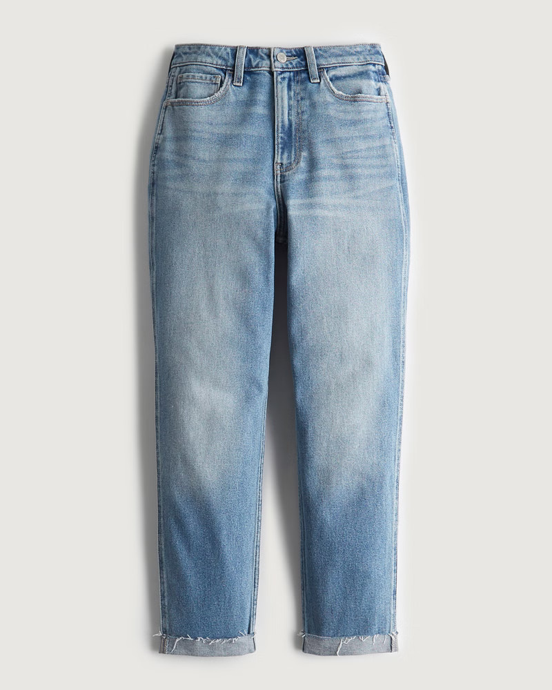 Ultra High-Rise Medium Wash Mom Jeans | Hollister (US)