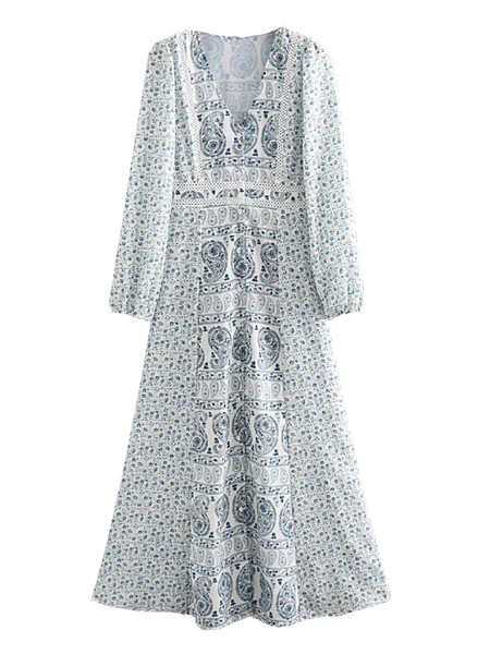 'Marley' Floral Boho Print Maxi Dress | Goodnight Macaroon