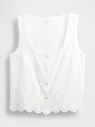 Linen-Blend Embroidered Vest | Gap (US)