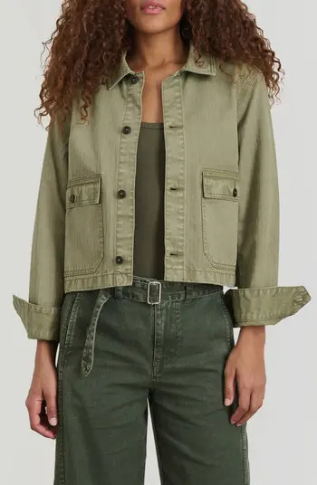 Alex Mill Marfa Crop Herringbone Twill Work Jacket | Nordstrom | Nordstrom