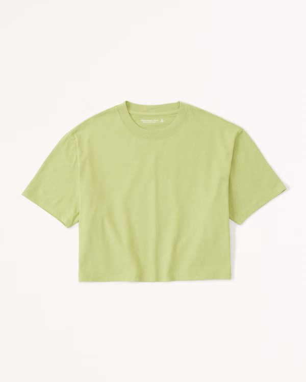 Cropped Boyfriend Essential Tee | Abercrombie & Fitch (US)