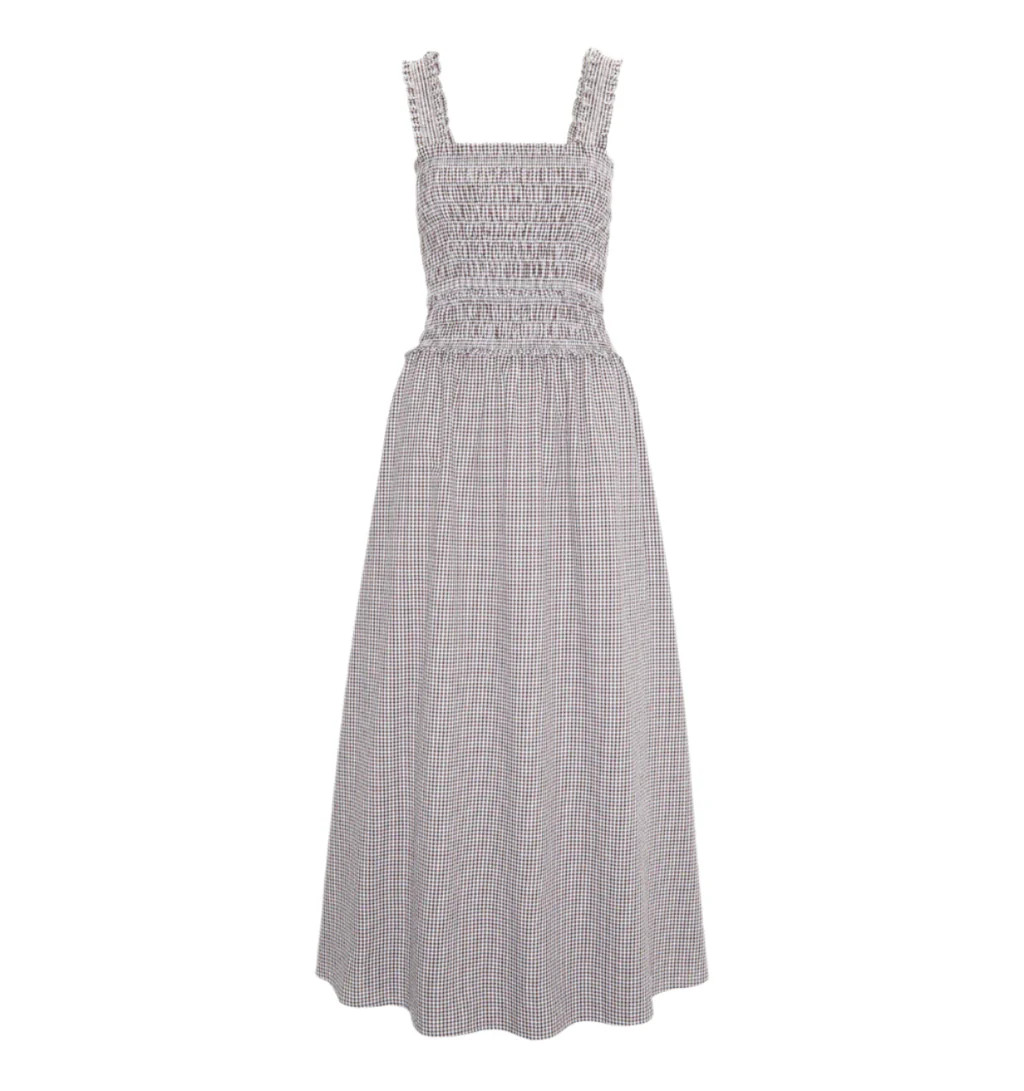 The Azalea Maxi Nap Dress in Chocolate Gingham | Over The Moon