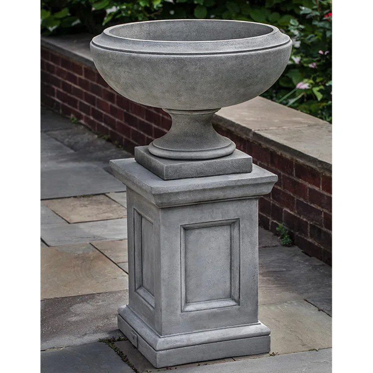Jensen Cast Stone Urn Planter - Pedestal sold separately | Wayfair North America