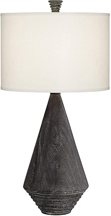 Amazon.com: Pacific Coast Lighting Adelis 31" Wood Texture Pyramid Resin Table Lamp in Black : Tools | Amazon (US)