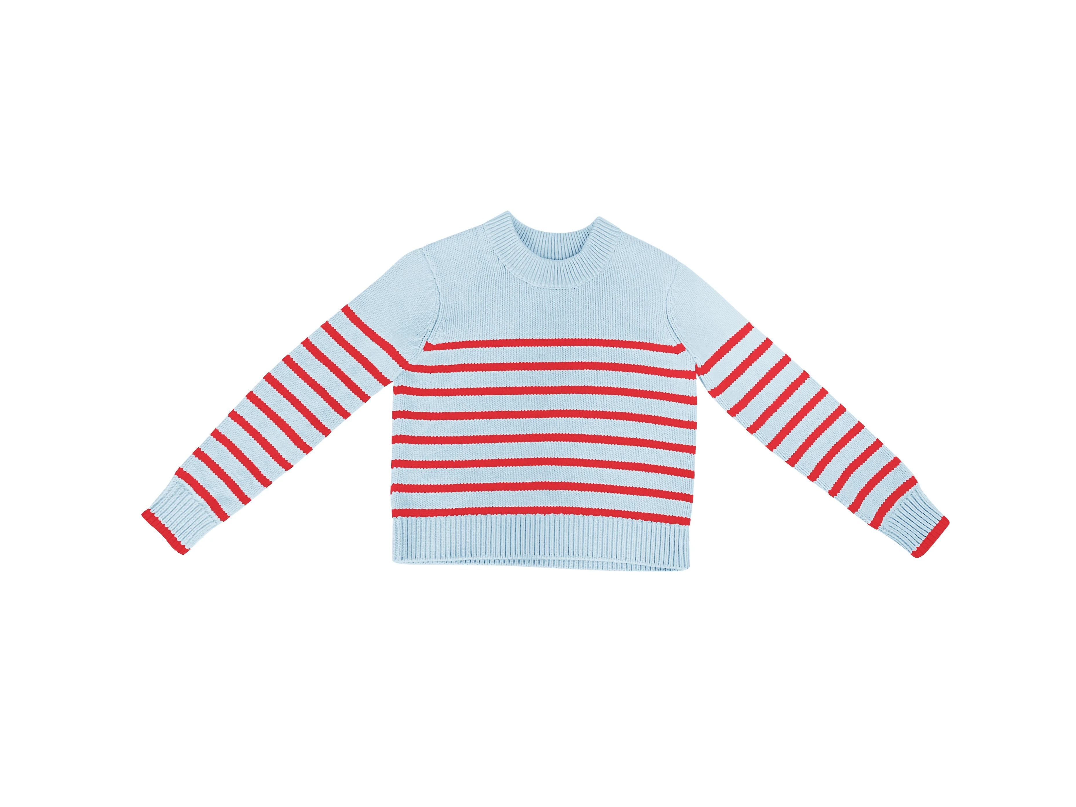 Blueberry Striped Sweater | Cotton Stripe Sweater | tutto | tutto